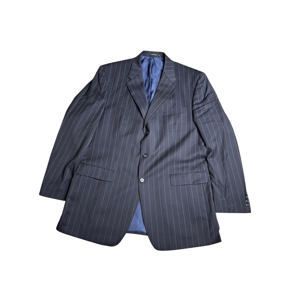 Lauren Ralph Lauren Mens 44L Wool Pinstripe Three Buttons‎ Blazer Jacket